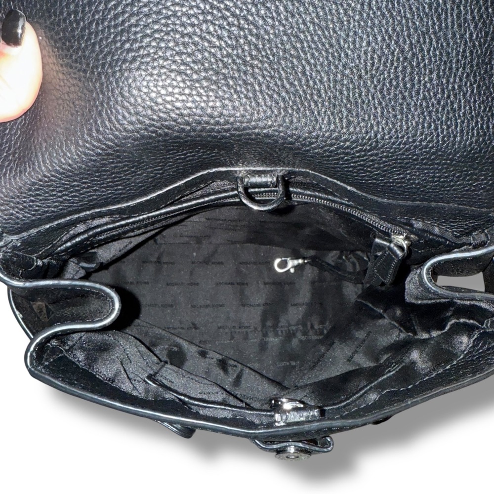 Michael Kors Black Leather Mini Backpack‎ Studded Convertible Bag Purse - Picture 5 of 7